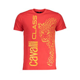 Cavalli Class Red Cotton T-Shirt -   -  Cavalli Class.